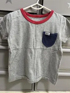 Lee 110cmグレー Tシャツ 赤襟 ポケット付き