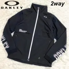 オークリー　ナイロンジャケット　スカル　2way　ベスト　ゴルフ　ブラック　M