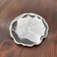 黒土　白化粧　焼きしめ　18センチ　プレート　陶芸作品　ハンドメイド