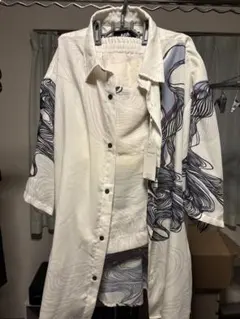 AZUL by MOUSSY 抽象波模様シャツ Fサイズセットアップのサムネイル