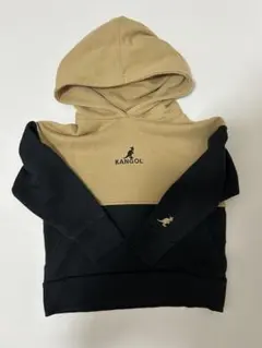 KANGOL キッズ パーカー ベージュ/ブラック
