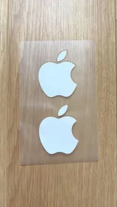 Apple ロゴ ステッカー ホワイト 2枚セット