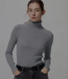 メリノリブタートルネックセーター