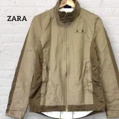 ZARA ザラ ジップアップジャケット ブルゾン スタンドカラー ベージュ系