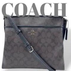 COACH コーチ ショルダーバッグ PVC ダークブラウン シグネチャー