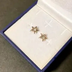 星　スター　ピアス　４月誕生石　ダイヤモンド風　ビジュー スワロフスキー風　上品