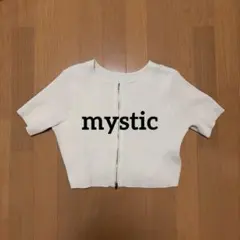 mystic ミスティック リブジップショートカーディガン オフホワイトのサムネイル