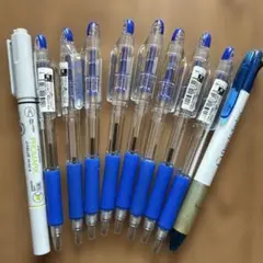 青ボールペンセット10本