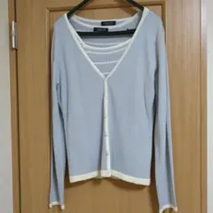 しまむらライトグレー 長袖ツインニット