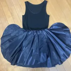 スコットクラブ★美品ノースリーブネイビーフレアワンピース★パーティー結婚式