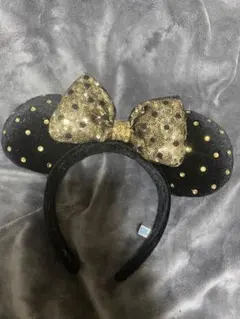 ミッキー耳カチューシャ 黒と金