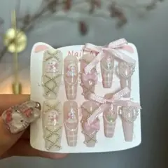 新品現品 ネイルチップ10セット xsうさぎ 量產ネイル リボンハート