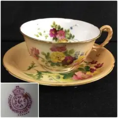 オールドノリタケ 窓絵薔薇絵図金盛 カップ＆ソーサートリオ ケーキ皿