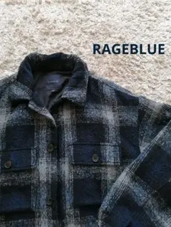 RAGEBLUE 　フランネルシャツジャケット M ネイビーチェックのサムネイル