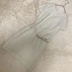 【良品】23区 ワンピース ツイード調 ベージュ ベルト付き フォーマル 34