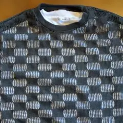 メッシュパターン Tシャツ ダークグレー 半袖