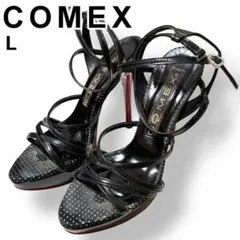 COMEX コメックス 黒 赤 ストラップ サンダル ハイヒール 本革【L】のサムネイル