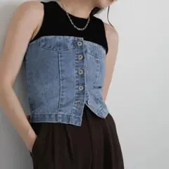 【 select MOCA 】デニムチューブビスチェ