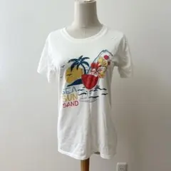 セブンデイズサンデー　トロピカルロゴTシャツ 白　Lのサムネイル