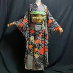 刺繍　駒刺繍　絞り【振り袖　長襦袢　帯、帯締め、帯揚げのフルセット！】　高級品