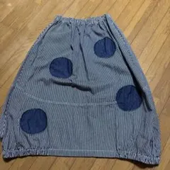 mili mili ストライプデニムパッチロングスカートのサムネイル