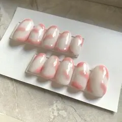 マーブルデザイン ネイルチップ オーバル