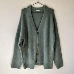 【美品★】GU ブラッシーニットVネックカーディガン グリーン Lサイズ