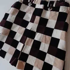 BeBe 　ベベ　チェックスカート 120cm　レトロデザイン　ベロア