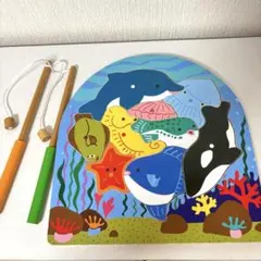 エド・インター ジェニ 2層パズル フィッシング 木製　魚釣り　玩具