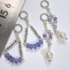 サービス品＊天然石のチャームセットd61