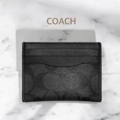 COACH コーチ カードケース 58110 cqbk チャコール×ブラック