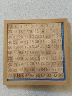 木製 100すうじ盤 数字パズル 知育玩具 モンテッソーリ 算数 数の勉強