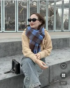 nugu mignonチェックマフラー