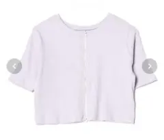 LOWRYS FARM 半袖ジップカーディガン パープル ジッパー 夏服のサムネイル
