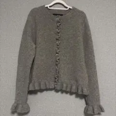 ZARA フリルトリムニットカーディガン