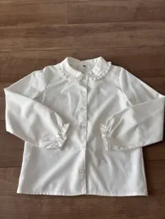 ホワイトフリル長袖シャツ 130サイズ