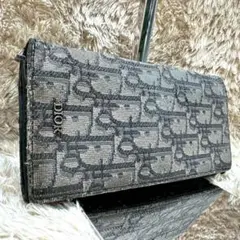 DIOR 長財布 トロッター オブリーク 二つ折り グレー