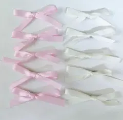 ヘアクリップ 10個セット 各5個 リボン ピンク ホワイト 蝶結び 髪留め