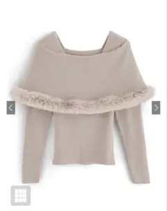 GRL ファー付きケープ風ニットトップス