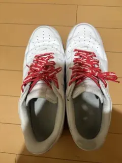 Supreme Air Force 1 ホワイト 赤シューレース
