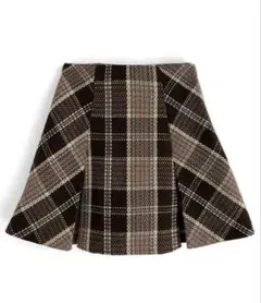 インパン裏地付きチェック柄プリーツスカート