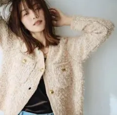 未使用級✨25ss現行 ミラオーウェン ニットツイードショートジャケット Mila Owen カーディガン ニットツイードショートジャケット
