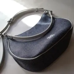 russet　ラシット　2wayショルダーバック　ハーフムーン　ネイビーホワイト
