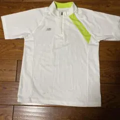 New Balance シャツ　白に黄色のライン