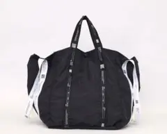 【新品】COOCO クーコ★ モノトーンロゴテープｘ２WAYハンドルトート★Lのサムネイル