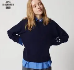 新品タグ付き UNIQLO×アニヤハインドマーチ　コラボセーター　Ｌ　ネイビー