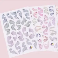 バレエシューズリボン ネイルアートステッカー 2枚セット