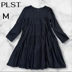 PLST プラステ ひざ丈 ワンピース チュニック カットソー コットン 【M】