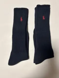 ラルフローレン ネイビー リブ ハイソックス 2足