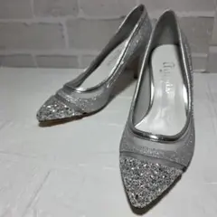 artemis DIANAシルバーグリッターポインテッドトゥパンプス 未使用品級